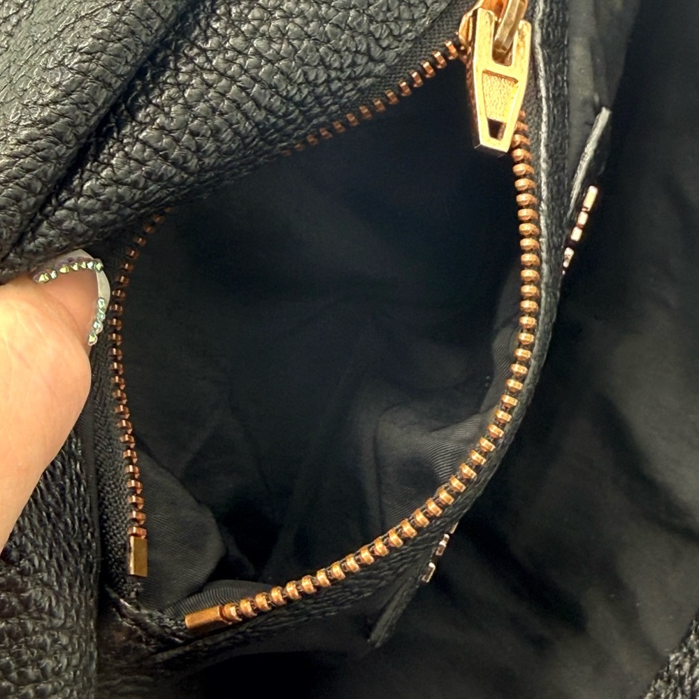 ALEXANDER WANG Marion Prisma Black Pebbled Leather & Rose Gold Crossbody Bag - Picture 15 of 16